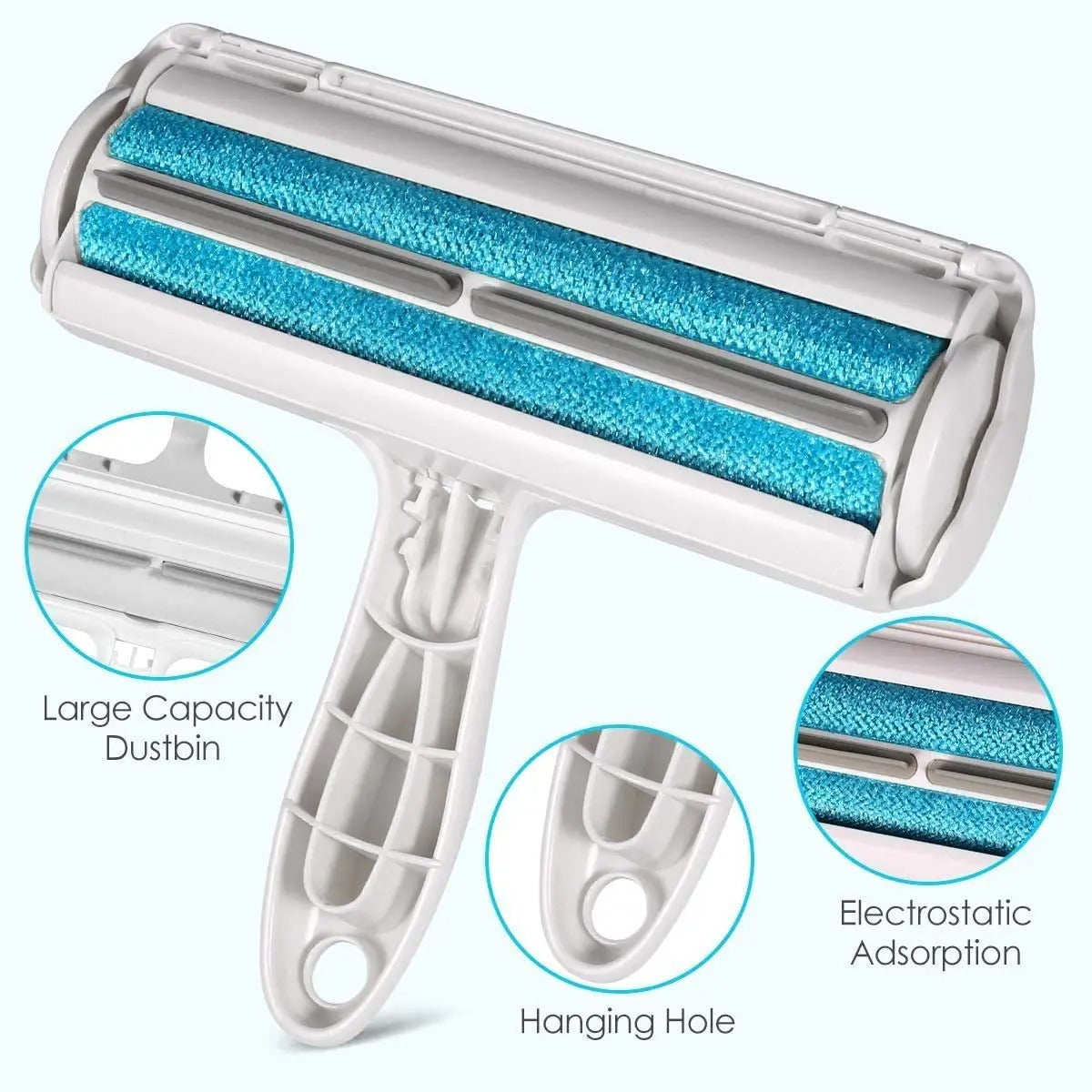 Pet Hair Remover Roller with Self-Cleaning Base
